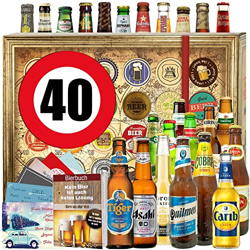 Geschenk Ideen 40. Männer - Biere der Welt 24x - Bier Geschenk - Box - Weihnacht Kalender Bier 2023 von ostprodukte-versand