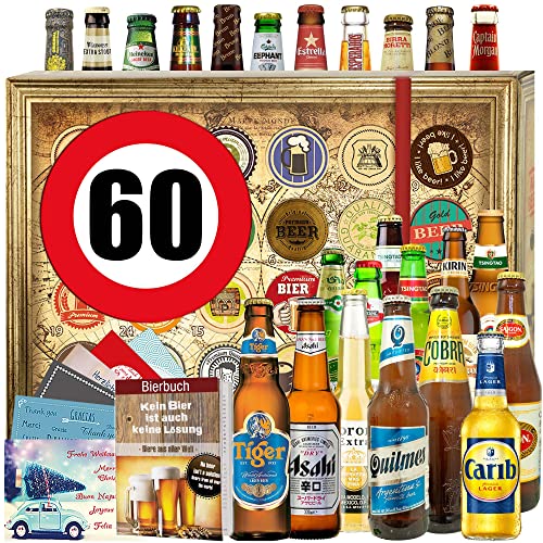 Geschenk 60. Männer - Bier Set - Bier aus aller Welt 24x - Biersorten Adventskalender 2024 2025 von ostprodukte-versand