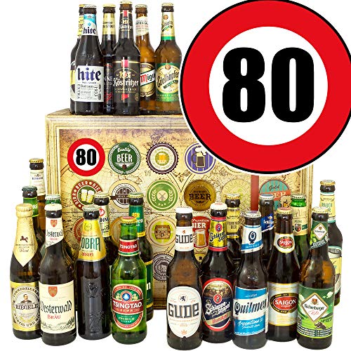 Geschenk Ideen 80. Mann/Biergeschenk DE und Welt/Geschenke 80 Geburtstag/Bier Geschenk Adventskalender 2023 von ostprodukte-versand