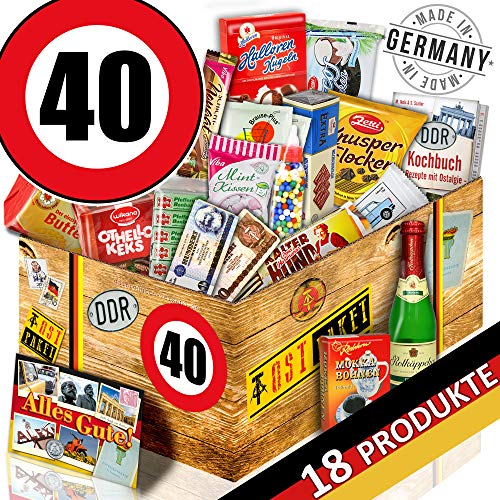 ostprodukte-versand Süßigkeiten Set + Ostalgie Box XXL + Zahl 40 + Geschenk für Sie von ostprodukte-versand