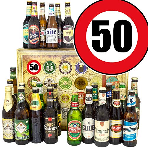 Geschenk Idee 50. / Geschenkbox Bier Welt und DE/Geschenk 50 Geburtstag/Bier Geschenk Adventskalender 2023 von ostprodukte-versand