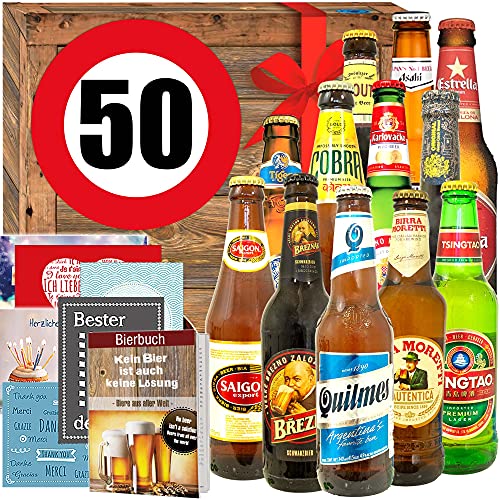 Ideen zum 50. für Männer + Geschenke Geburtstag Bier + Bier aus der Welt von ostprodukte-versand