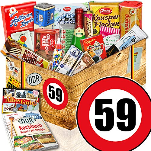 ostprodukte-versand DDR Paket XXL + Zahl 59 + Geburtstags Geschenk Mutter + DDR Süßigkeiten Set von ostprodukte-versand
