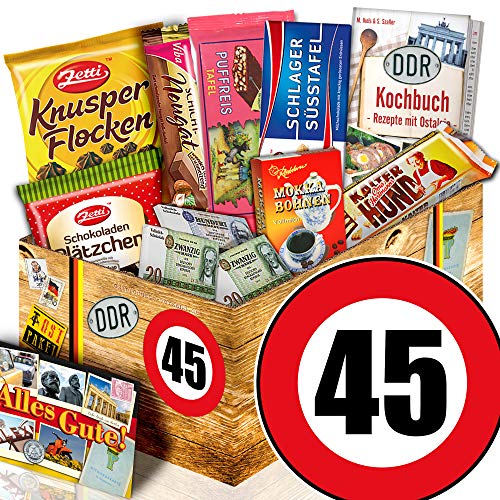 ostprodukte-versand Geschenk 45. Geburtstag/Geschenk Box Schokolade / 45 Geburtstag Geschenk Mann von ostprodukte-versand