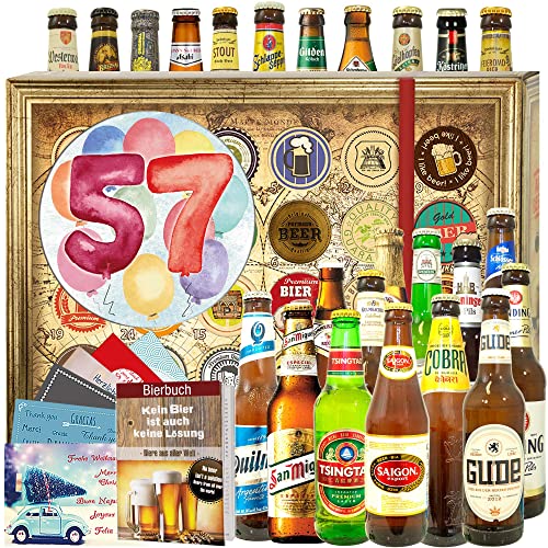 Geschenk zum 57. / Bier Set Welt und DE/Geschenke zum 57 Geburtstag für Mann/Bier Weihnachtskalender 2024 2025 von ostprodukte-versand