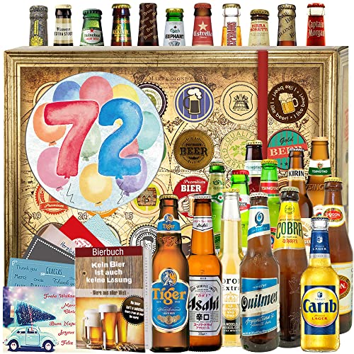 Geschenk zum 72. - 24 Biersorten der Welt - Geschenke zum 72. Geburtstag Mann - Biere der Welt Adventskalender 2024 2025 von ostprodukte-versand