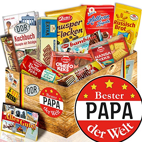 ostprodukte-versand Geschenke Geburtstag/Ost Box/Geschenkbox mit Keksen Bester Papa der Welt von ostprodukte-versand