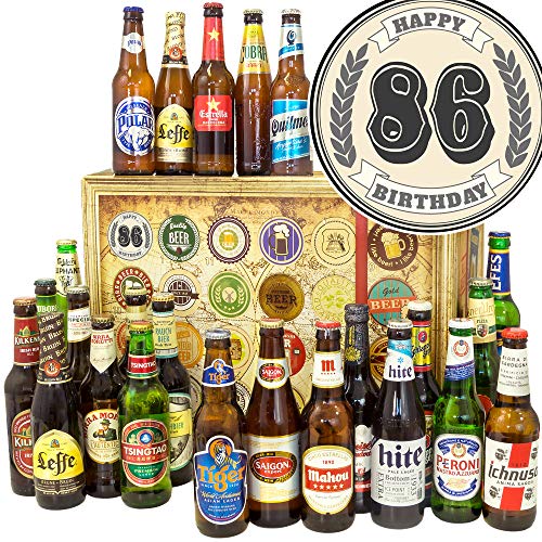 Geschenke für Männer zum 86. + Bier aus aller Welt 24x + Bier Paket + Weihnacht Kalender Bier 2023 von ostprodukte-versand