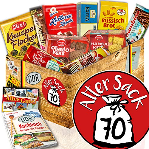 ostprodukte-versand Geschenke mit Keksen/DDR Box/Alter Sack 70 / Geschenkbox für Herren zum 70 von ostprodukte-versand
