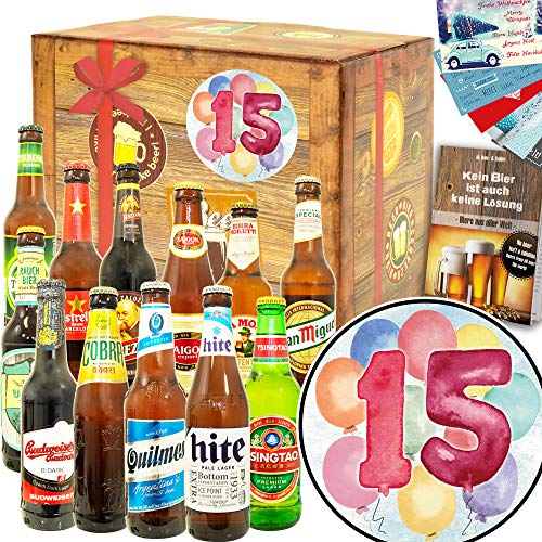 Geschenke zum 15. - Geschenkidee 15 Geburtstag - 12x Biere Welt von ostprodukte-versand