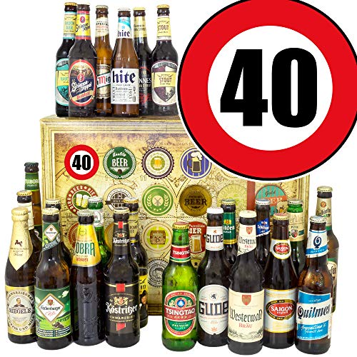 Geschenk zum 40. / Biergeschenk DE und Welt / 40-Geburtstag Geschenke Mann/Weihnacht Kalender 2024 2025 Bier von ostprodukte-versand