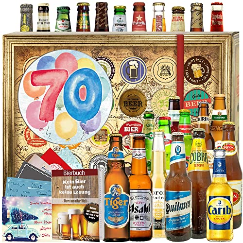 Geschenkideen für den Mann zum 70. + Geschenk für Männer + Biere der Welt 24x + Bier Kalender Weihnachten 2023 von ostprodukte-versand