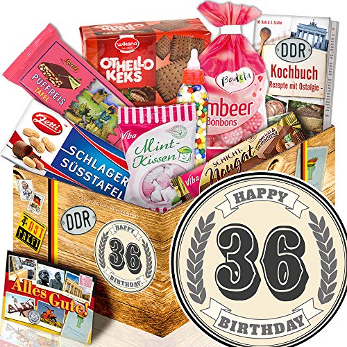 ostprodukte-versand Geschenkideen zum 36. / 36 Geburtstag witzig Geschenke/Süßigkeiten Box von ostprodukte-versand