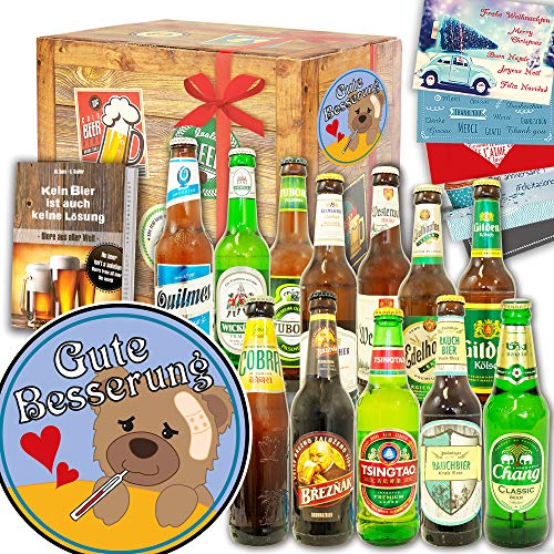 Gute Besserung/Bier Paket Welt und DE/Genesungsgeschenk für Mann von ostprodukte-versand