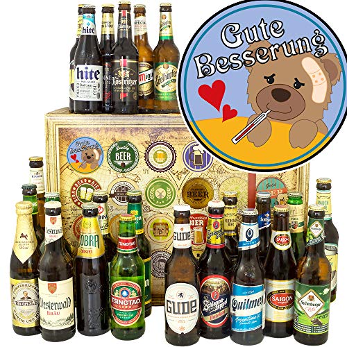 Gute Besserung/Bier aus der Welt und DE/Genesung Geschenk/Weihnachtskalender 2023 Bier von ostprodukte-versand