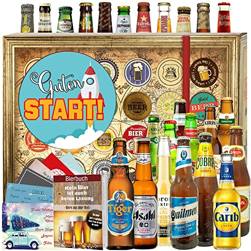Guten Start + 24 Biersorten der Welt + guten Start Job + Bier Kalender Weihnachten 2023 von ostprodukte-versand
