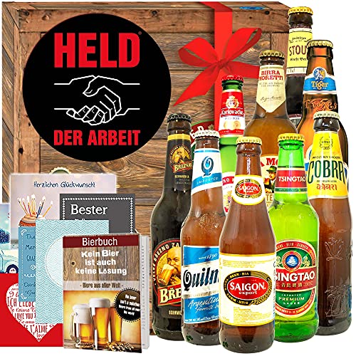 Held der Arbeit + Biersorten aus aller Welt + Geschenkset für Männer von ostprodukte-versand