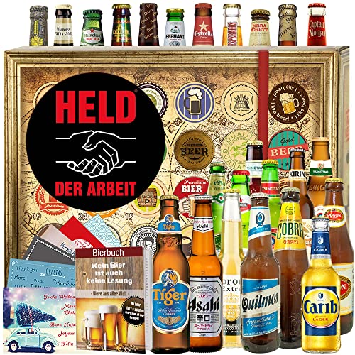 Held der Arbeit - Bier aus aller Welt 24x - Held der Arbeit Geschenk - Adventskalender 2024 2025 Bier Männer von ostprodukte-versand