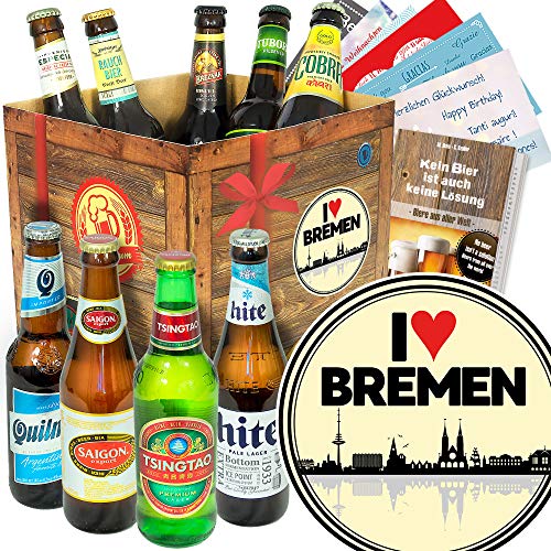 I love Bremen + Bierset aus aller Welt + Geburtstagsgeschenk Bremen von ostprodukte-versand