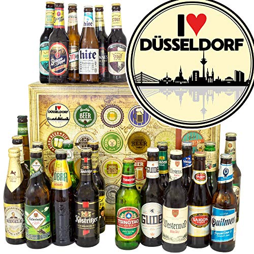 I love Düsseldorf/Bierset Welt und DE/Düsseldorf Geburtstagsüberraschung/Bier Geschenk Adventskalender 2023 von ostprodukte-versand