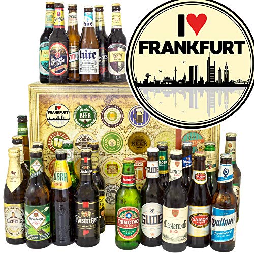 I love Frankfurt/Biergeschenk Welt und DE/Geburtstagsüberraschung Frankfurt/Bier Adventskalender 2023 Männer von ostprodukte-versand