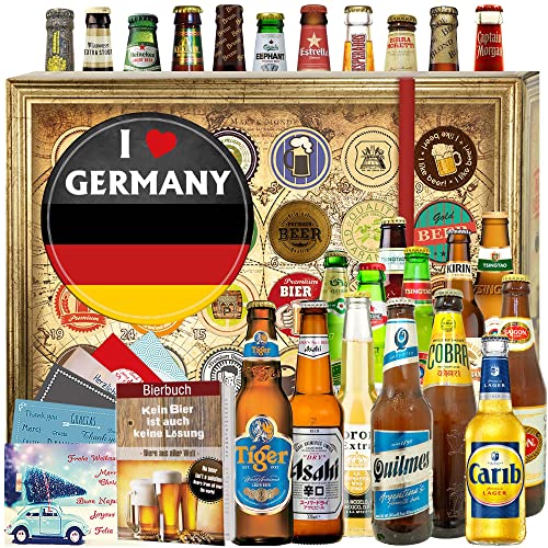 I love Germany/Bierset - Biere der Welt/Deutschland Geschenk/Weihnachtskalender 2023 für Ihn Bier von ostprodukte-versand