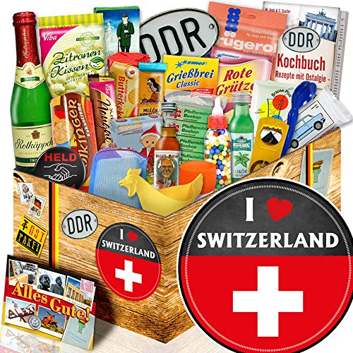 ostprodukte-versand I love Switzerland/Geschenkbox DDR Waren/Schweizer Geschenkkorb von ostprodukte-versand