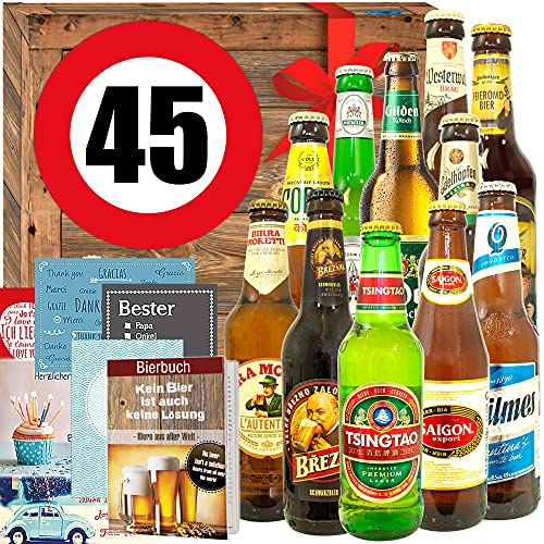 Ideen 45. Geburtstag ++ 12er Bierbox Welt und DE ++ 45 Geburtstag Geschenk Mann von ostprodukte-versand
