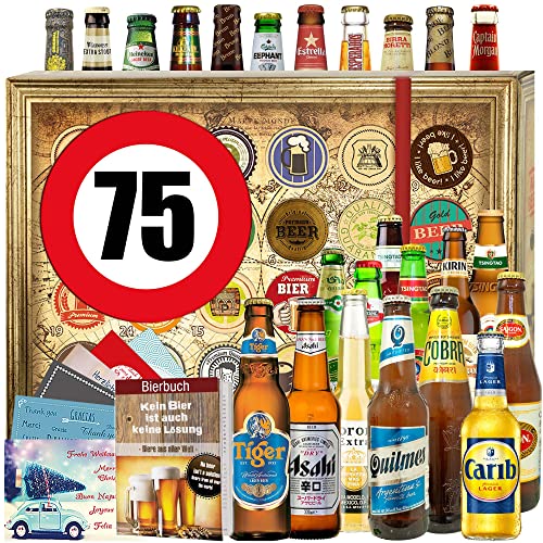 Ideen 75. Geburtstag Männer - Bierset - Bier aus der Welt 24x - Kalender Weihnachten Bier 2023 von ostprodukte-versand