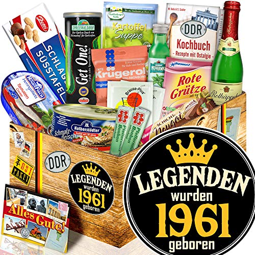 Legenden 1961 - Geschenk 1961 - DDR Korb Spezialitäten Legenden 1961 - Geschenk 1961 - DDR Korb Spezialitäten von ostprodukte-versand