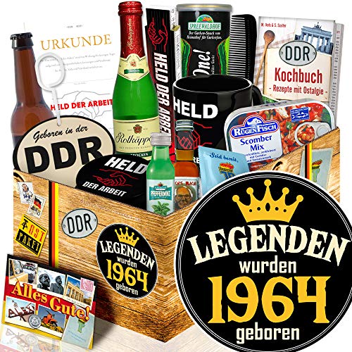 ostprodukte-versand Legenden 1964 + Geschenk 60. für Mann lustig + Männer Geschenk 60. Box DDR von ostprodukte-versand