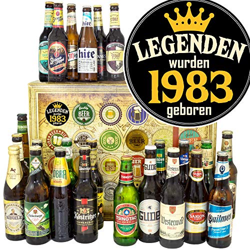 Legenden 1983 / Geschenkbox Herren/Bier aus aller Welt und D 24x / Weihnachtskalender 2023 für Ihn Bier von ostprodukte-versand