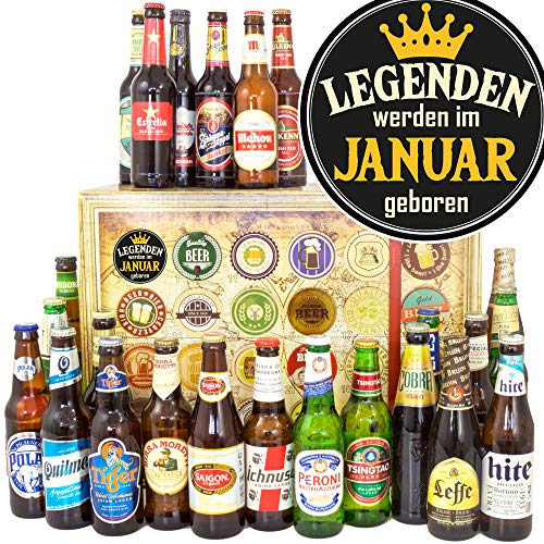 Legenden werden im Januar geboren + Geboren Januar + 24x Biere der Welt + Bier Weihnachtskalender 2023 von ostprodukte-versand
