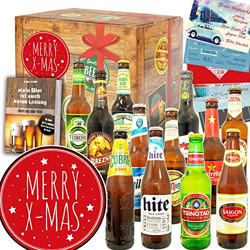 Merry X-Mas + 12 Biersorten aus der Welt + Geschenk Idee Weihnachten von ostprodukte-versand