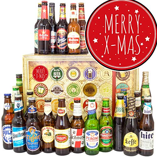 Merry X/Mas/Biere der Welt 24x / Geschenk Idee Weihnachten/Adventskalender 2023 Bier Männer von ostprodukte-versand