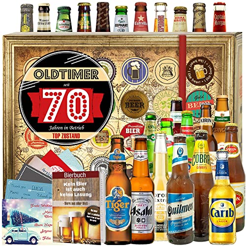 Oldtimer 70 - Biere der Welt - für Opa zum Geburtstag - Adventskalender 2023 Bier von ostprodukte-versand
