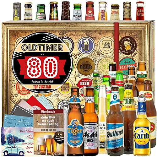 Oldtimer 80 - Biere aus aller Welt - für Oma zum Geburtstag - Adventskalender 2023 Bier von ostprodukte-versand