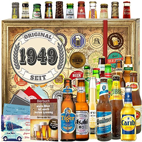 Original seit 1949 - Bier aus aller Welt 24x - Geschenkbox 1949 - Bier Weihnachtskalender 2023 von ostprodukte-versand