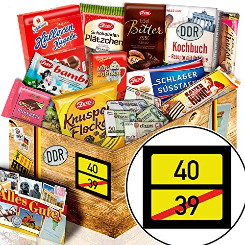 ostprodukte-versand Ortsschild 40 ++ Geschenke zum 40ten Geburtstag ++ DDR Schokoladenbox von ostprodukte-versand