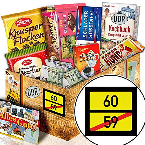 Ortsschild 60 - Geschenke zum 60 Geburtstag Mann - Schokoladen Ossi Paket von ostprodukte-versand