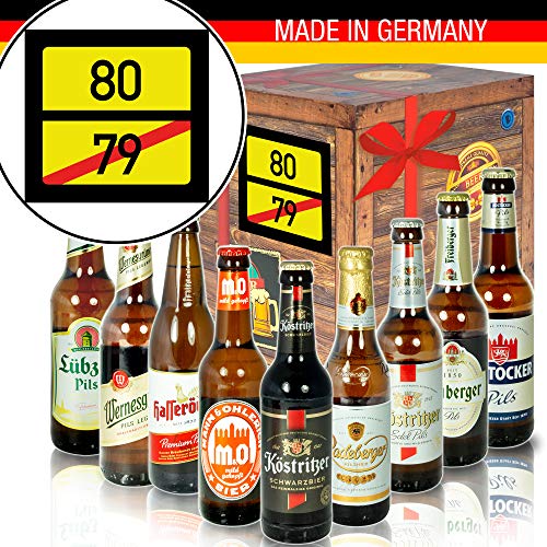 Ortsschild 80 - Original DDR Bier - Geschenkidee Opa 80 von ostprodukte-versand