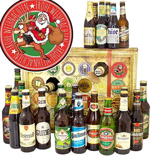 Santa Frohe Weihnachten + Bierweihnachtskalender 2023 + Bier Set DE und Welt von ostprodukte-versand