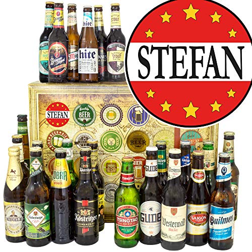 Stefan/Geschenkbox Bier Welt und DE/Stefan Jubiläum Geschenk/Weihnacht Kalender 2023 Bier von ostprodukte-versand