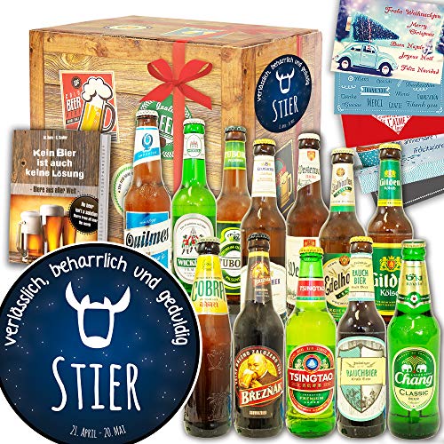 Sternzeichen Stier ++ 12er Bier Set Welt & DE ++ Geschenk für Stier von ostprodukte-versand