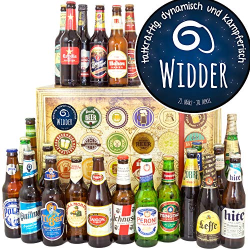 Sternzeichen Widder / 24x Bier aus der Welt/Geschenk Widder Frau/Biersorten Adventskalender 2023 von ostprodukte-versand