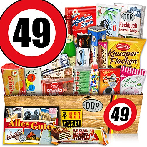 ostprodukte-versand Suessigkeiten Box - Süssigkeiten Ost - Zahl 49 - Geburtstags Geschenk Onkel von ostprodukte-versand