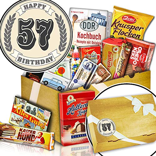 ostprodukte-versand Süßigkeiten Box zum Verschenken - 57. Geburtstag Geschenk - 57 Geburtstag Mann von ostprodukte-versand