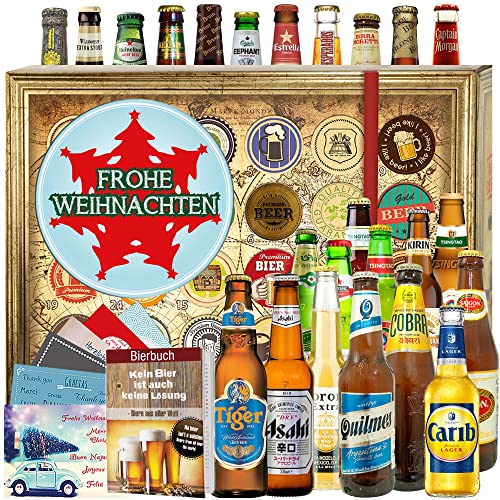 Tannenbaum - Bier aus aller Welt 24x - Geschenke Set Weihnachten - Adventskalender Bier 2024 2025 von ostprodukte-versand