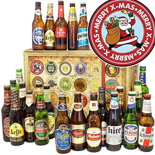 Weihnachtsmann - Biere aus aller Welt 24x - Geschenkeset Weihnachten Mama - Adventskalender 2023 Bier Männer von ostprodukte-versand