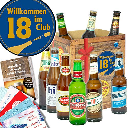 Wilkommen im Club 18 ++ Geschenk 18. Geburtstag ++ Bier Geschenk Biere der Welt von ostprodukte-versand